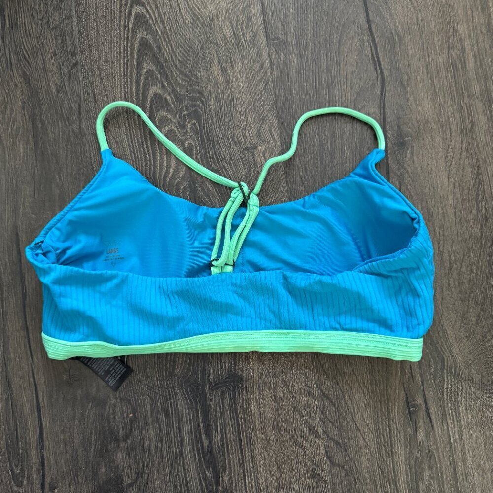 VYB | NWT Piper Soft Bikini Top in Bright Neon Blue/Green Size Large - Picture 4 of 8